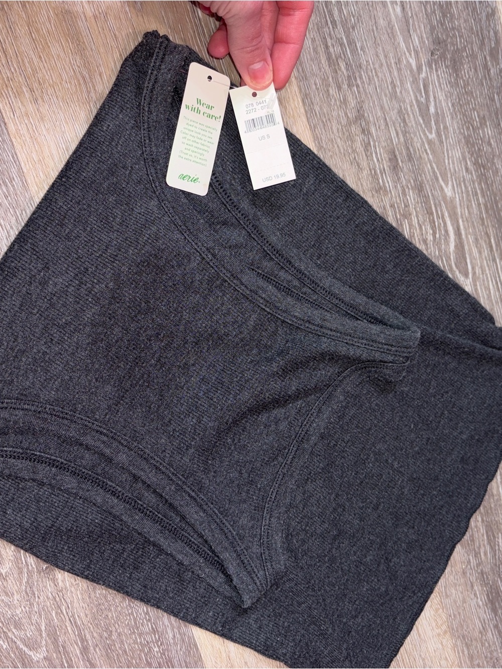 aerie Charcoal Gray Ribbed Tank Top - Picture 6 of 7